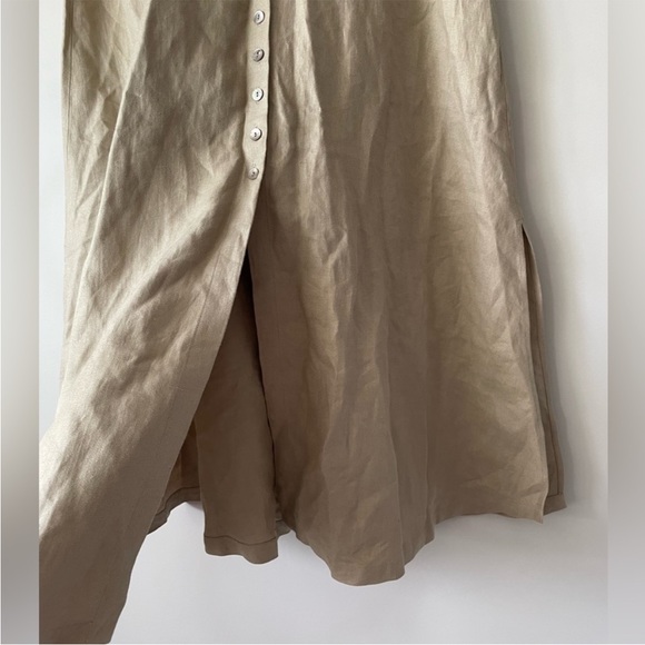 Massimo Dutti 100% linen maxi skirt, cream camel color, size 8 - Picture 8 of 9